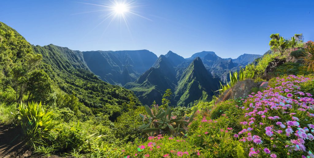 Paysage de montagne d'un cirque de La Réunion