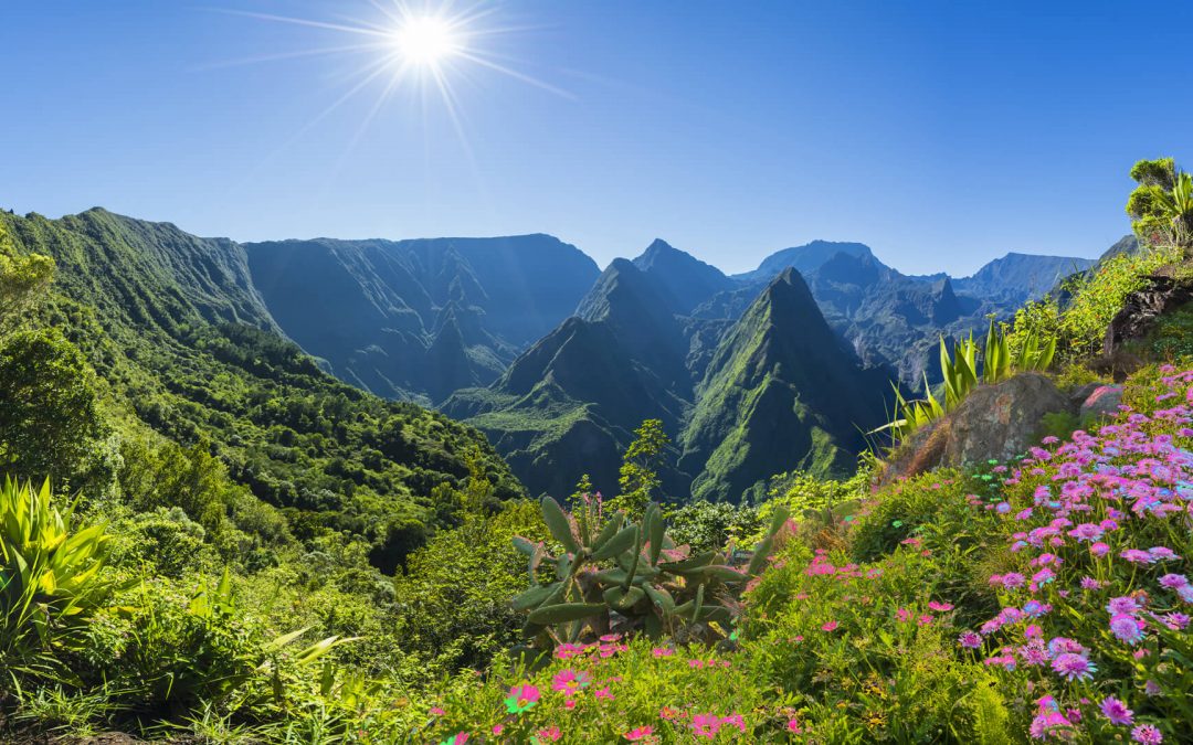 Paysage de montagne d'un cirque de La Réunion